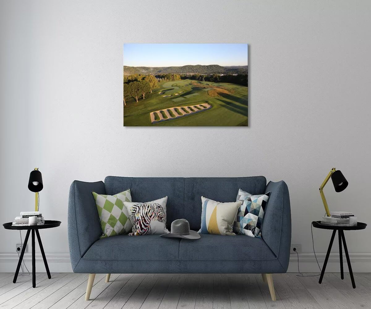 Oakmont Country Club Golf Courses Wall Art for Living Room Bedroom Bathroom Home Decorations Golf Art Golf Course Picture Poster Framed Artwork Canvas Prints Ready to Hang(12''H x 16''W)