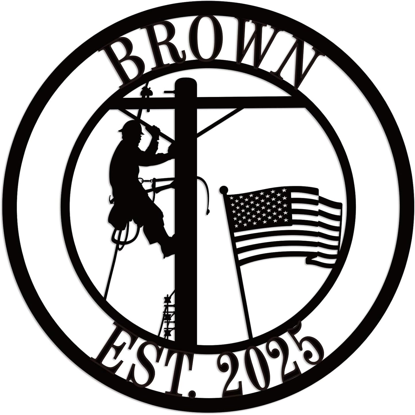 Personalized Lineman Metal Sign Personalized Lineman Dad Gift Wall Decor Custom Metal Wall Sign