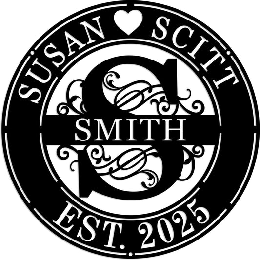 Personalized Wedding Gifts House Warming Gifts New Home Last Name Signs for Home Monogram Wall Decor Custom Metal Name Sign Monogram Gifts Wedding Gifts for Couple Metal Wall Art