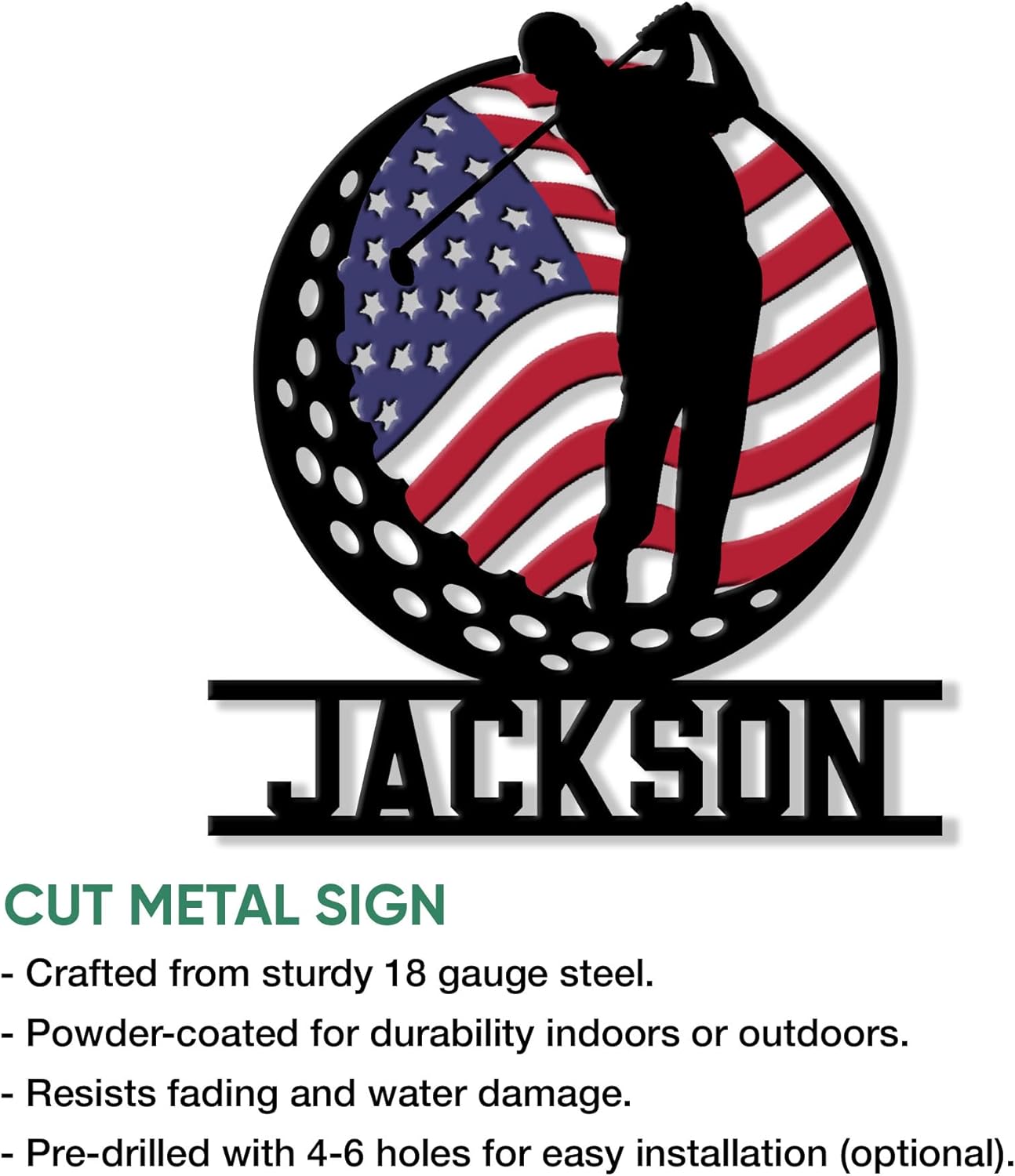Golf Metal Sign – Custom Name Wall Decor for Porch, Yard, or Bedroom – Unique Gift for Dad, Mom, Golf Enthusiast, Son, Daughter, or Coach on Birthday or Golf Event
