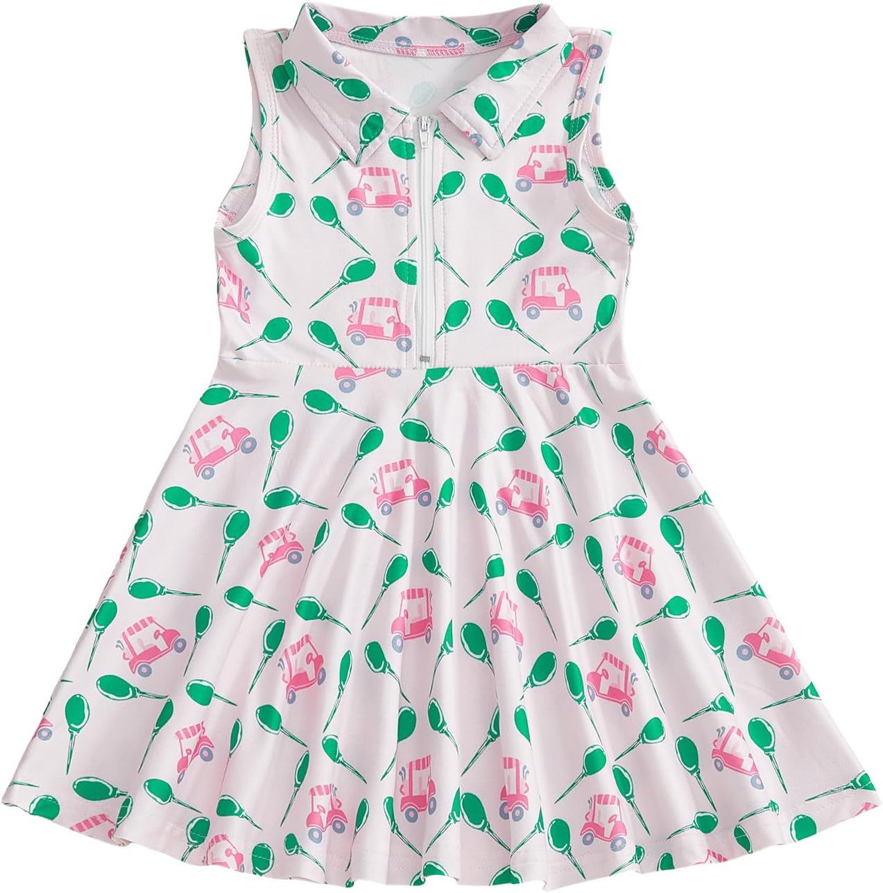 Little Girls Mardi Gras Outfit Toddler Sleeveless A Line Sun Dress Kids Zipper Party Dresses Spring Summer Clothes