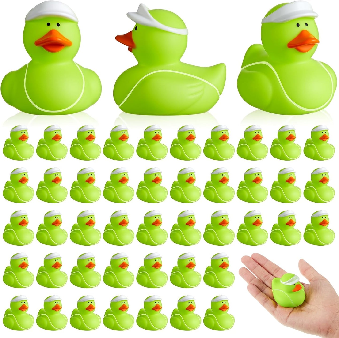 Deekin Rubber Duck 2 Inch Bulk Sport Party Favors for Team Events Game Day Decorations Birthday Party Decorations Club Player Gift(24 Pcs,Tennis)
