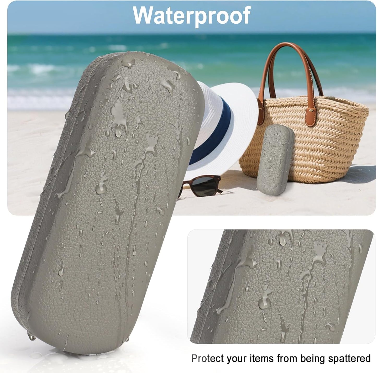 RayLove Glasses Case Hard Shell Eyeglass Case with Cleaning Cloth, PU Leather Protective Eye Glass Cases Fits Most Sunglasses