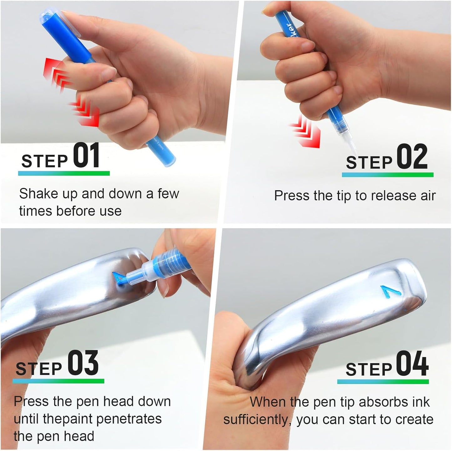 Golf Club Paint-8Pcs Golf pens&Golf Markers for Fill in, Customize or Renovate Your Clubs and DIY Golf Balls