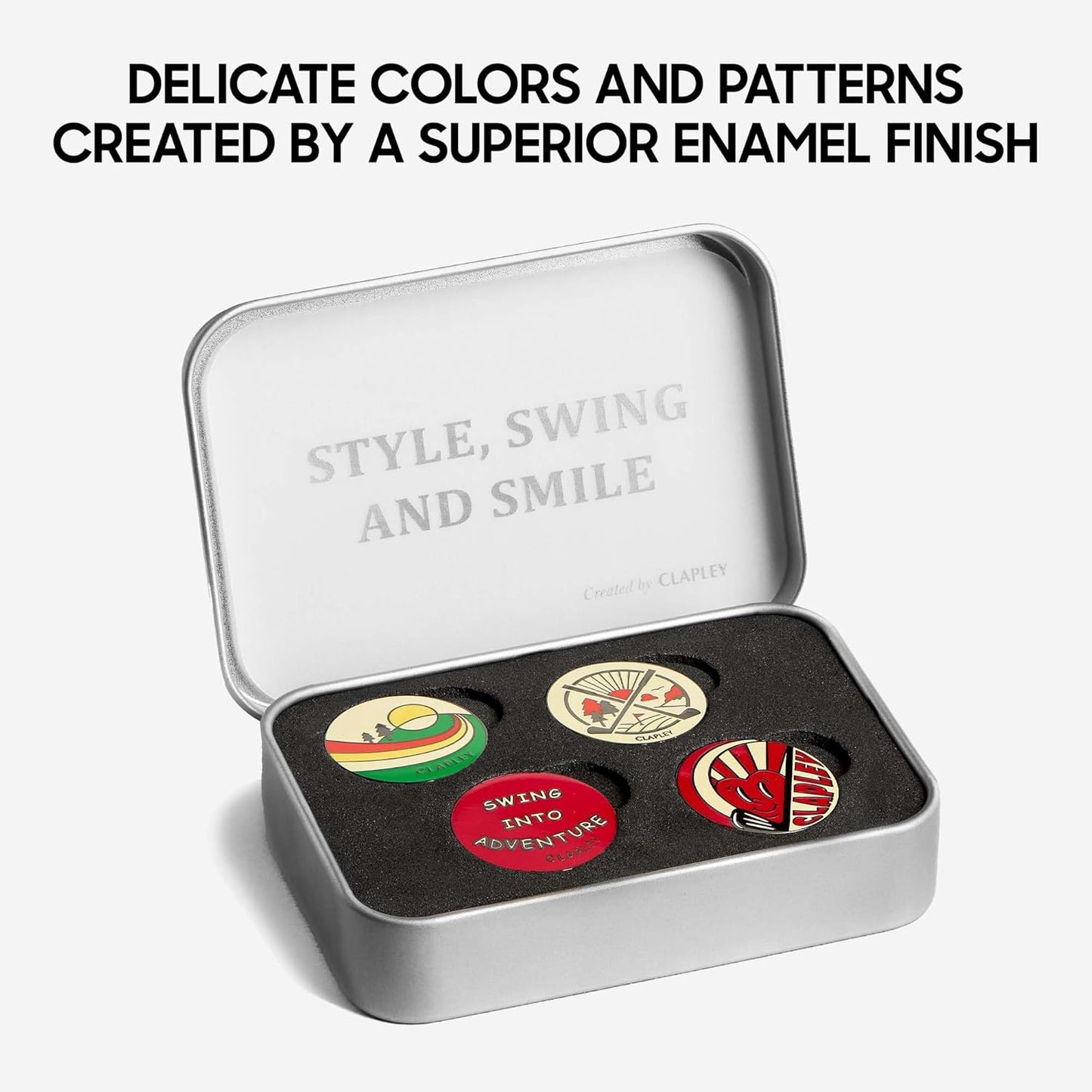 Ball Markers, 0.9 Inch, Made from Stainless Steel and Oven-Cured Enamel; an Essential Accessory for Golfers, Eye-catching and Easy to Spot On The Green, Pack of 4