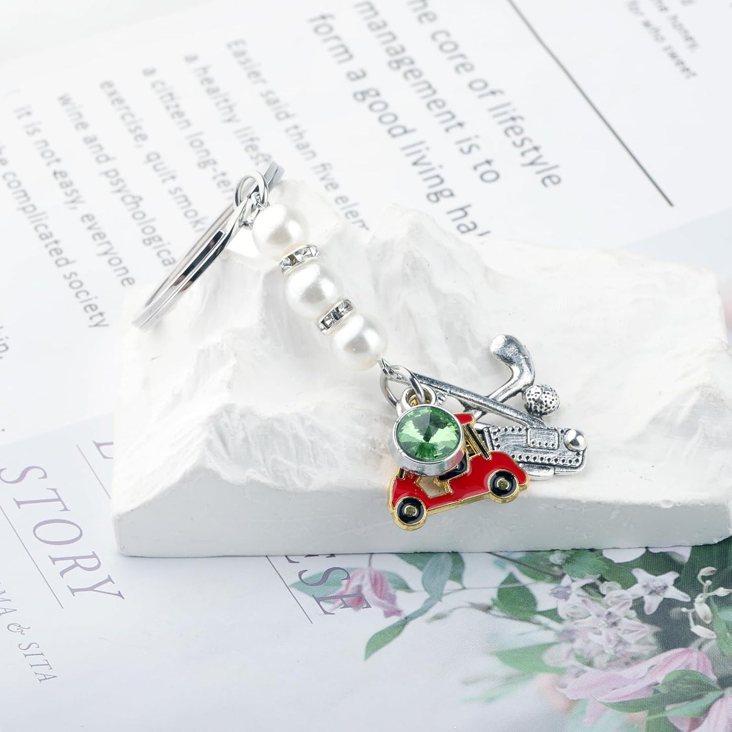 BEKECH Golf Charms Keychain Purse Charms Key Ring Golfers Players Coaches Athletes Sports Golfing Jewelry Golf Lover Gifts