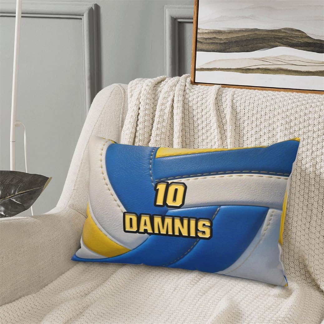 Volleyball Lovers Home Decor Gift for Sofa Bedding Customized Sports Themed Throw Pillow Cover Custom Name Ball Sport Themed Volleyball Throw Pillow Cover Personalized Sport Enthusiast Pillowcase