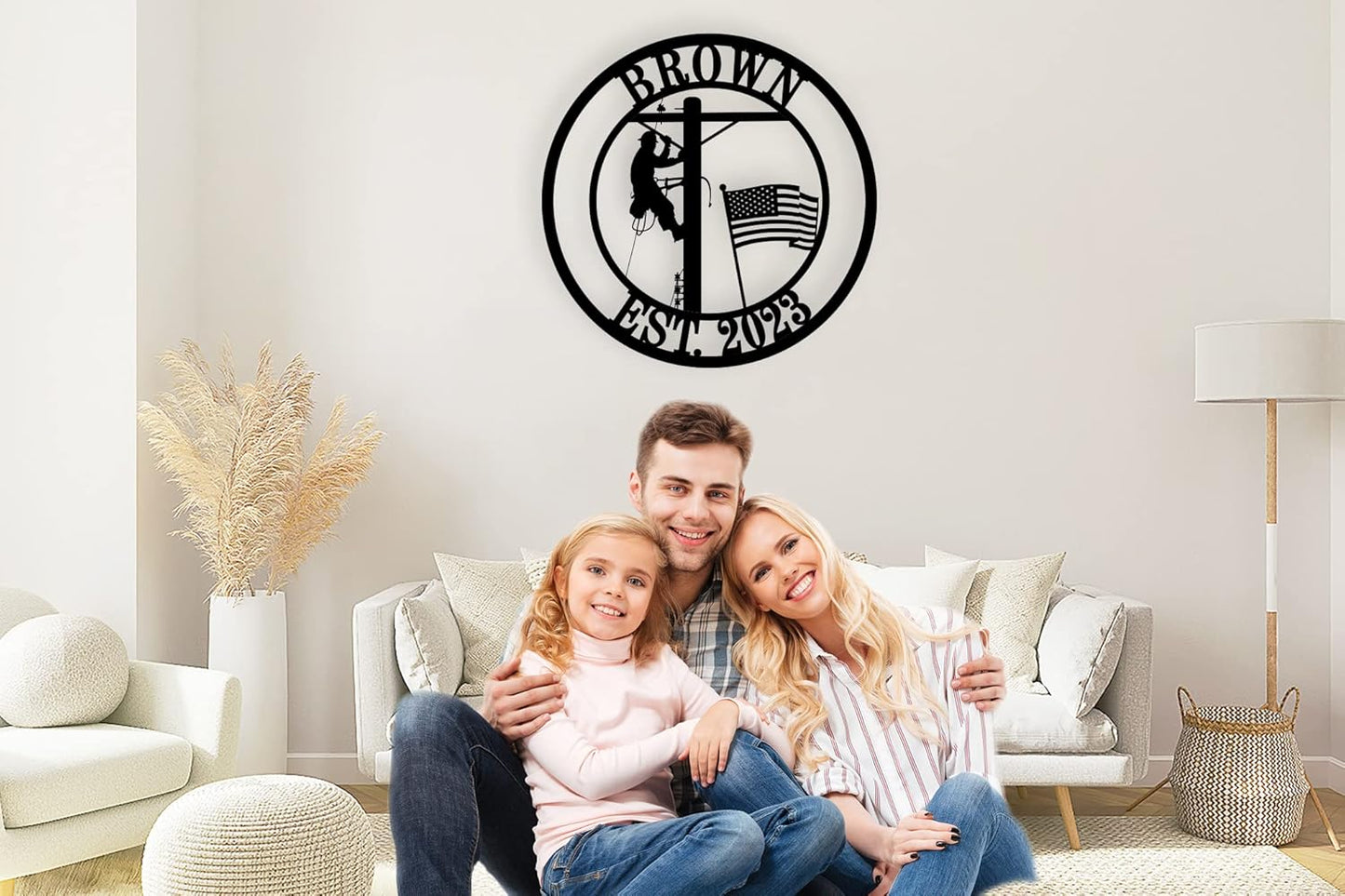 Personalized Lineman Metal Sign Personalized Lineman Dad Gift Wall Decor Custom Metal Wall Sign