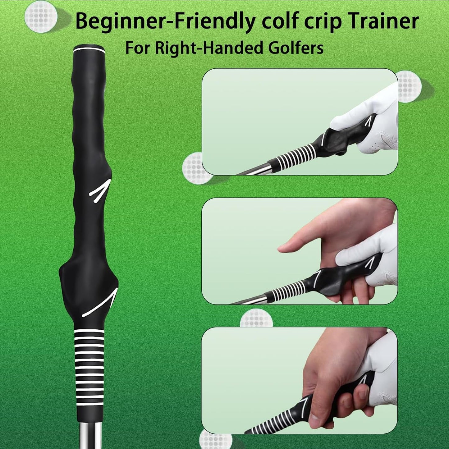 MuvTcroz Retractable Golf Swing Trainer, Golf Training Aid and Grip Trainer with Click Feedback for Right-Handed - Ideal Golf Swing Training Aid for Indoor & Outdoor Practice Use
