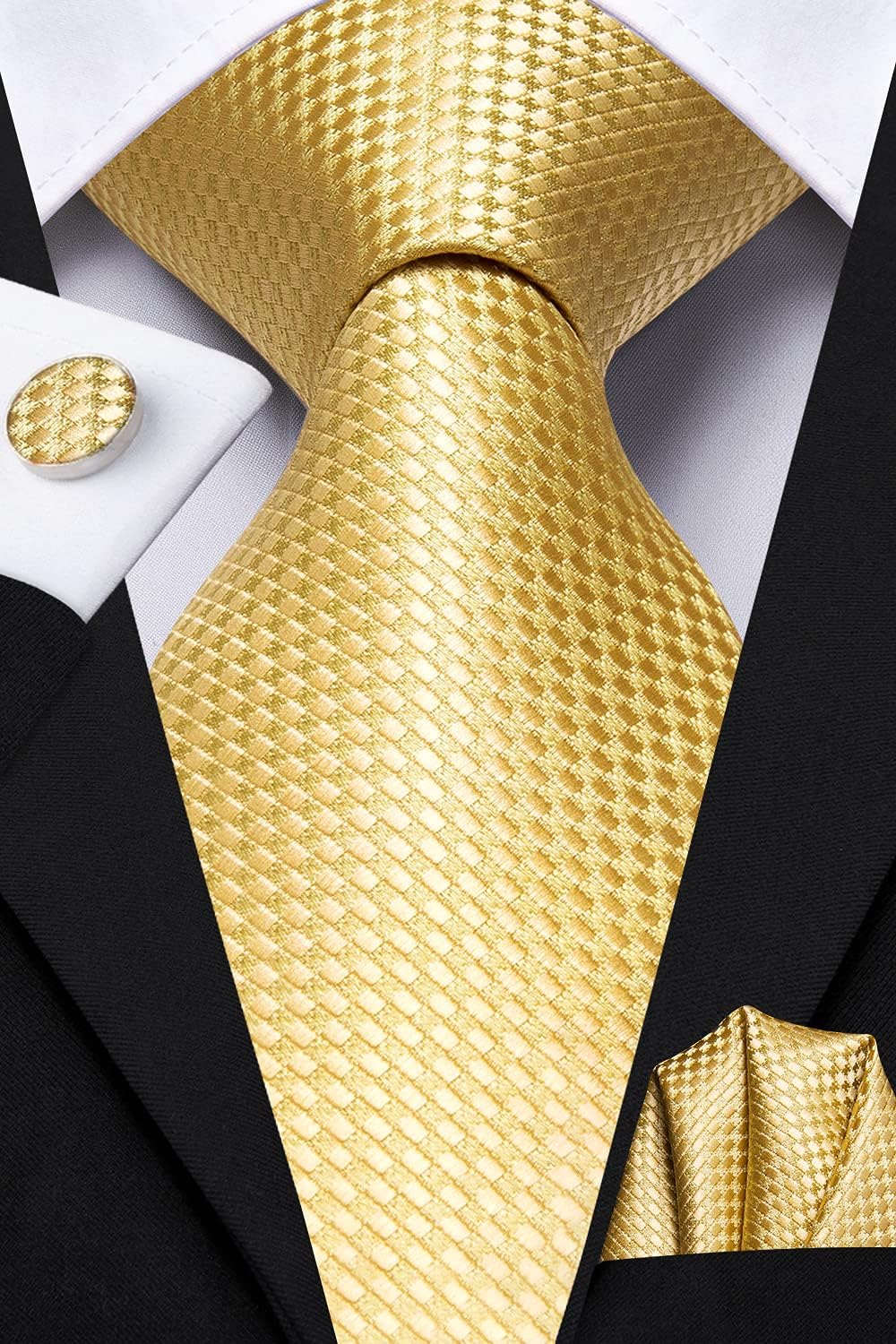 Dubulle Mens Paisley Striped Tie WOVEN Necktie for Men and Handkerchief Cufflinks Set Wedding Formal Business