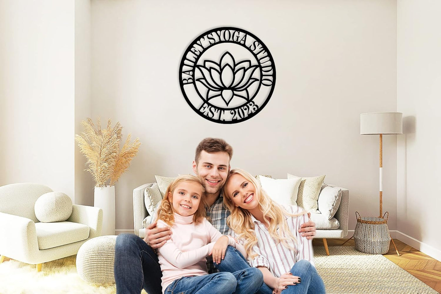 Personalized Lotus Flower sign, Custom Yoga Studio Decor, Personalized Lotus Wall Art