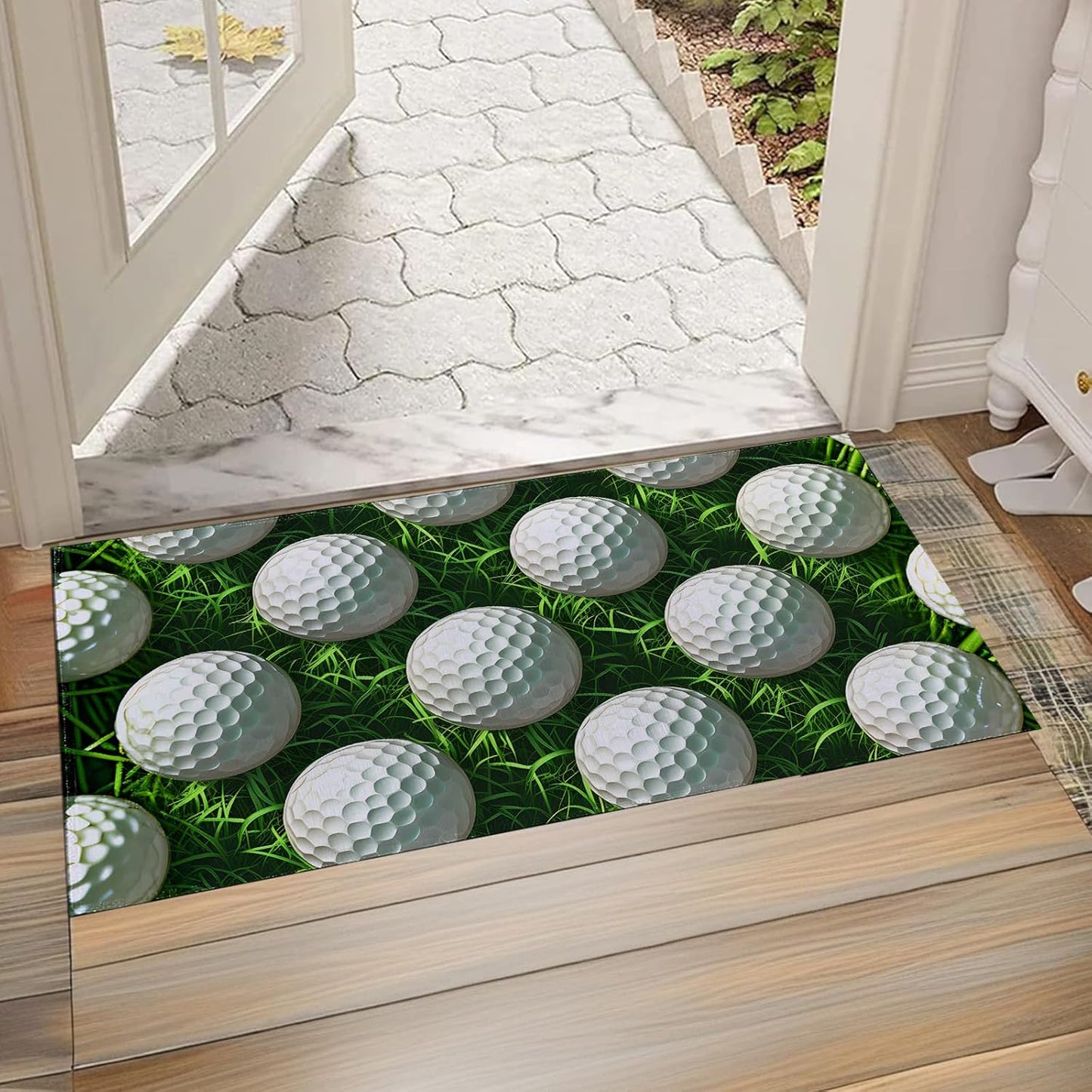 Golf Ball Indoor Doormat, Non-Woven Fabrics Non Slip Floor Mat 17x29.5 in Area Rug Quick Absorbent Entrance Rug Front Door Mat, Welcome Mats Entryway Rug Doormats for Kitchen Home Bedroom