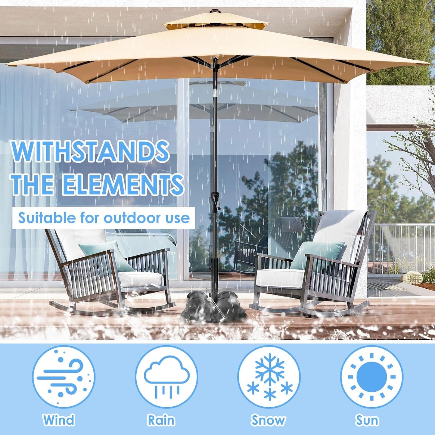 6 Pack Umbrella Base Weights Sand Bags, Fillable SandBags for Umbrella Base Heavy Duty up 49LBS,Outdoor Patio Furniture Weights Waterpoof for Cantilever Patio Umbrella, Trampoline(6)