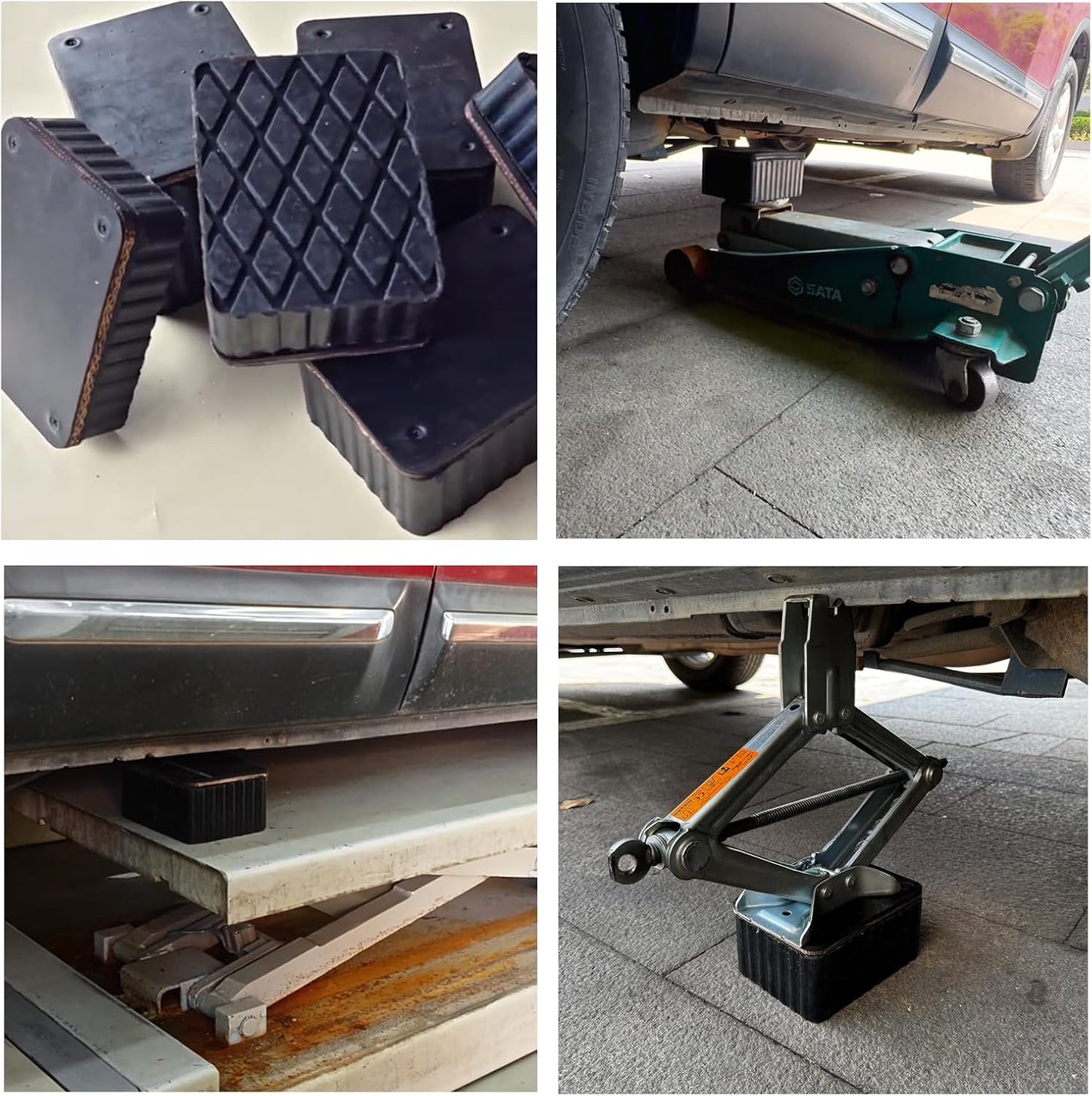 Rubber Block for Car Lift- Nylon Layer Reinforced, Heavy Duty 5000lbs Capacity, Anti-Split Spacer Pads for Commercial Scissor Lift, SUVs, Trucks& More- 6.3″(L)×4.7″(W)×1.6″(H) 1Piece