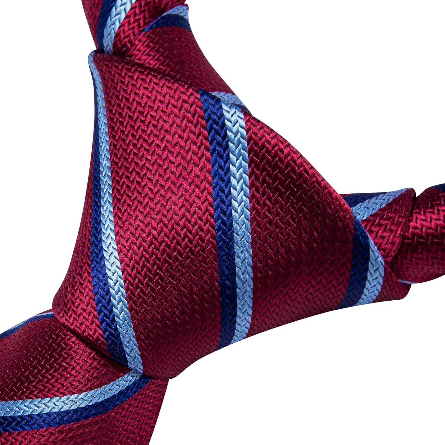 Dubulle Mens Paisley Striped Tie WOVEN Necktie for Men and Handkerchief Cufflinks Set Wedding Formal Business