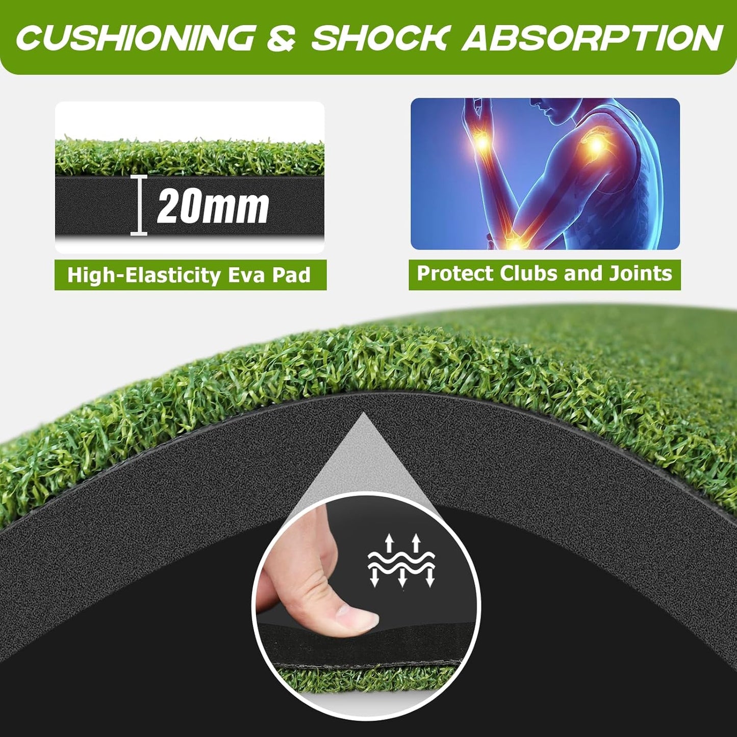 Bltend Golf Mat: 5x4ft & 5x5ft Heavy-Duty Golf Hitting Mats Practice Outdoor/Indoor, Elite Dense Artificial Turf Matt Training Aid for Backyard/Garage/Driving Range/Simulators