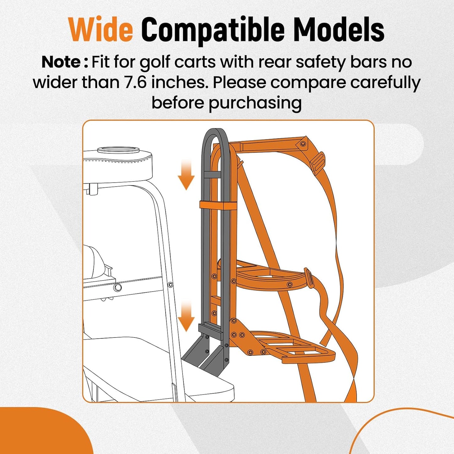 maXpeedingrods Golf Cart Bag Holder Rear Seat Universal for Club Car Yamaha EZGO Models
