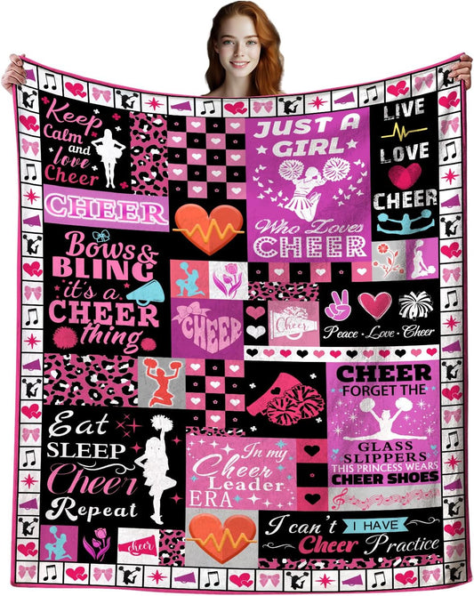 Cheerleader Gifts Cheer Blanket for Girls,Flannel Cheerleaders Throw Blanket Cheerleading Gifts for Girls Team Cheer Lovers 60"x50"