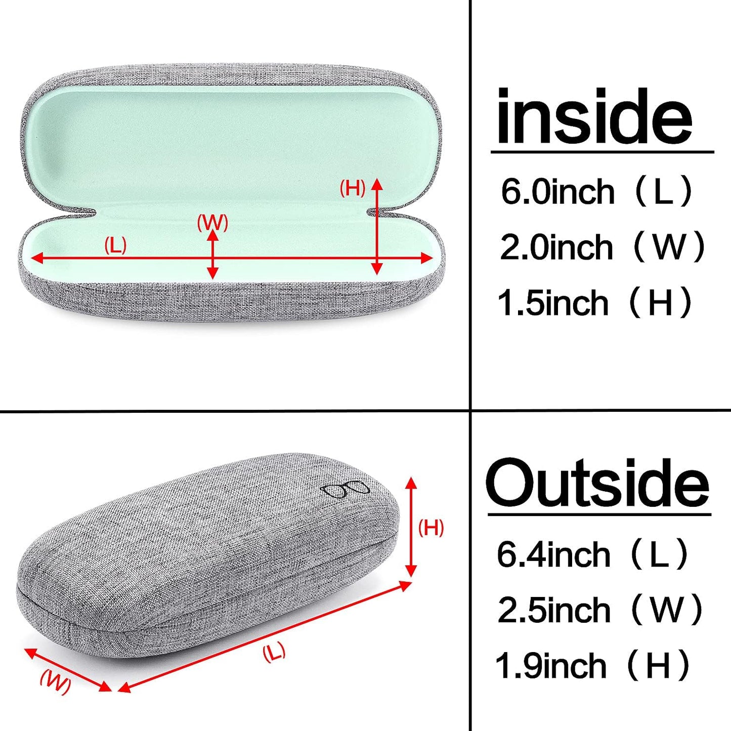 Vemiss Hard Shell Eyeglasses Cases, Linen Fabrics Protector Sunglasses Case, Large Glasses Case