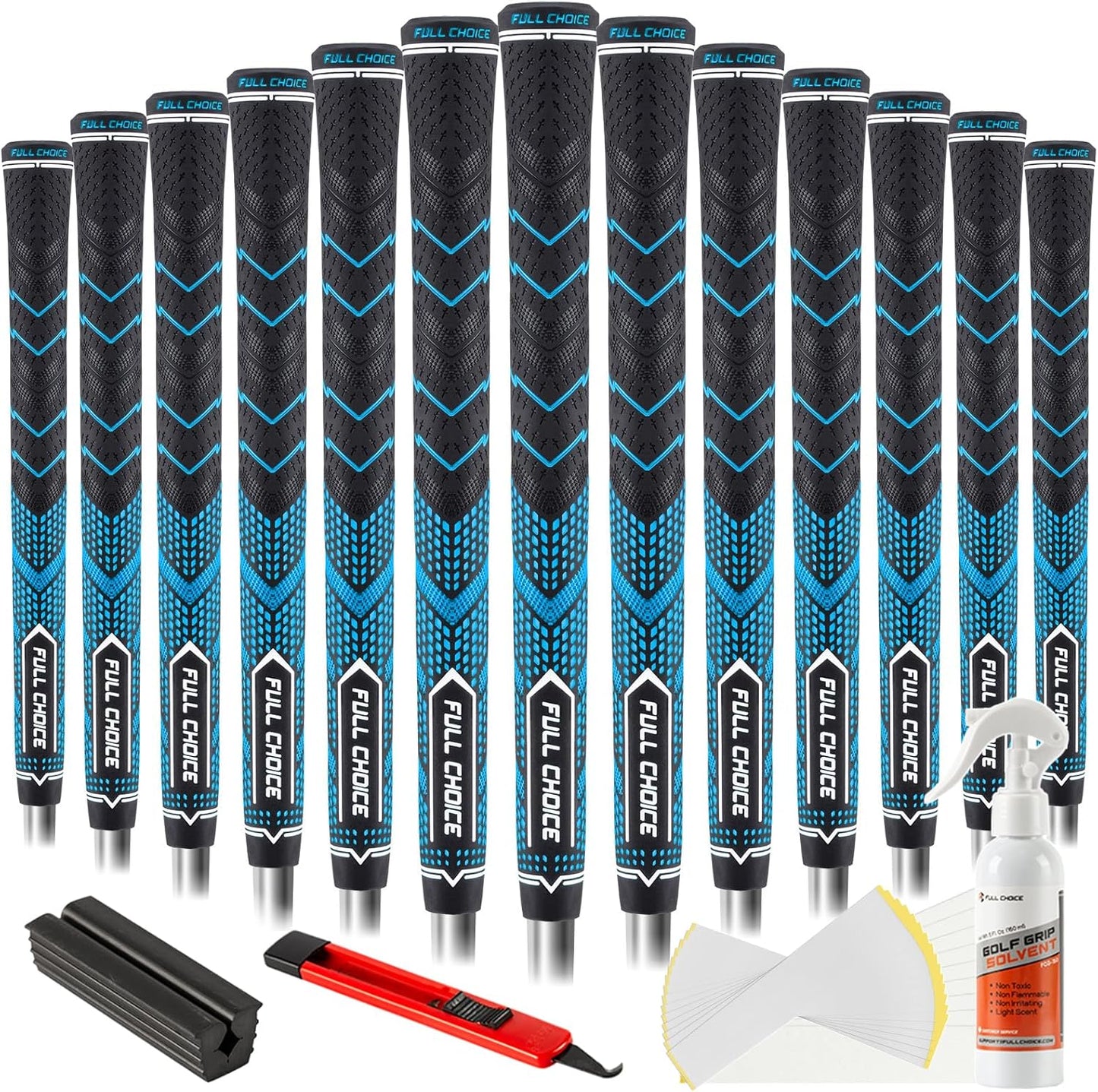 Rubber Golf Grips 13 Pack, High Traction, Non-Slip, Advanced Texture, Choose from 13 Grips or 13 Grips with Regripping Kit, Standard/Mid/Jumbo Size, 4 Colors Available RG01 Golf Club Grips