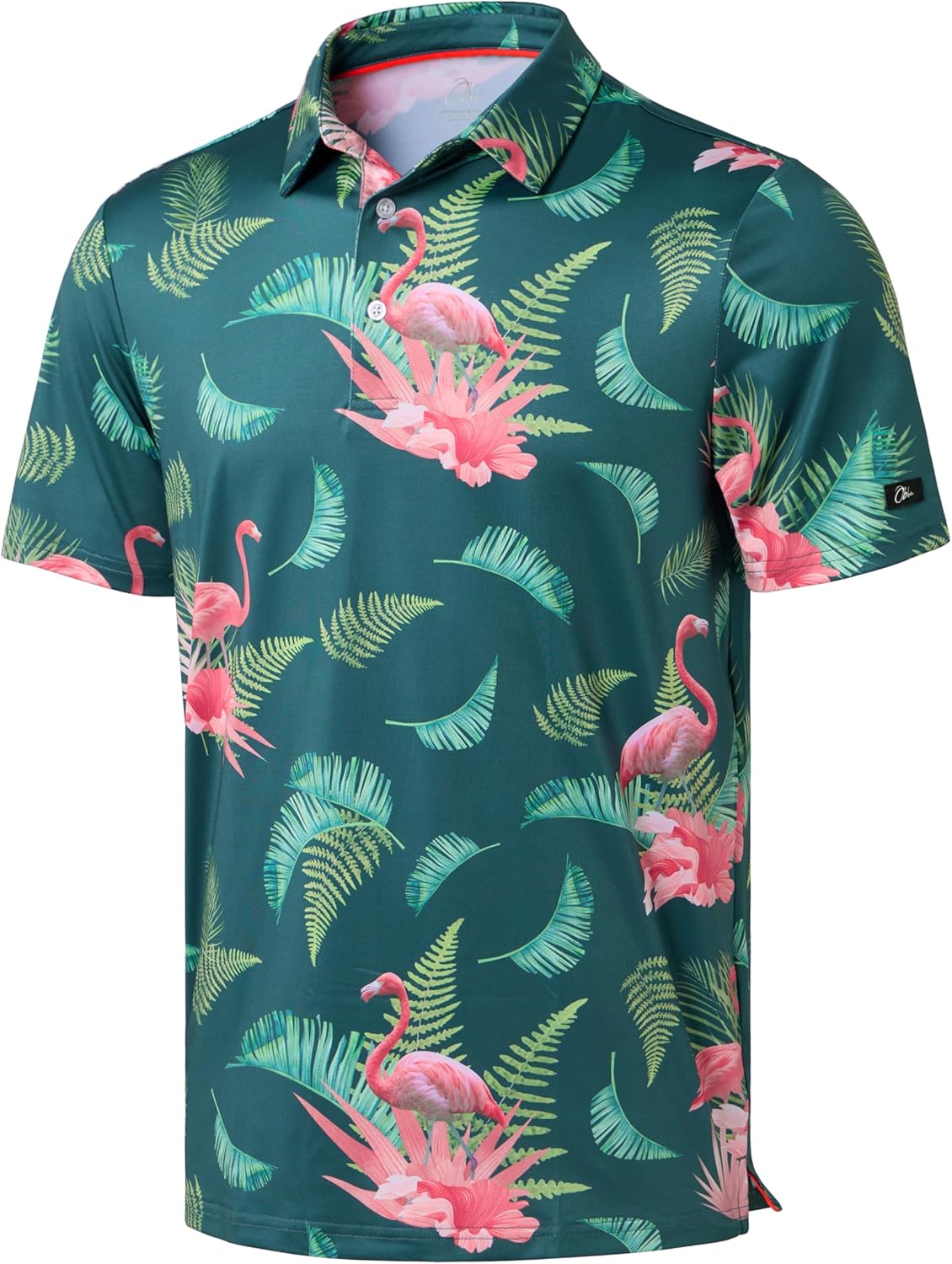 Obla Mens Golf Polo Shirts Short Sleeve Dry Fit Performance Moisture Wicking Casual Print Collared Golf Shirts for Men