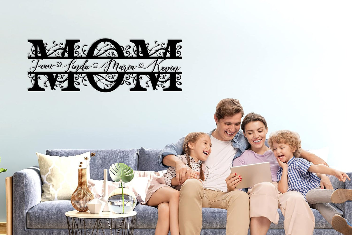 Personalized Mothers Day Gifts, Custom Mother's Day Gifts from Daughter, Custom Mom Metal Sign with Kids name, Mothers Day for Mom, Personalized Metal Name sign Gifts for Grandma