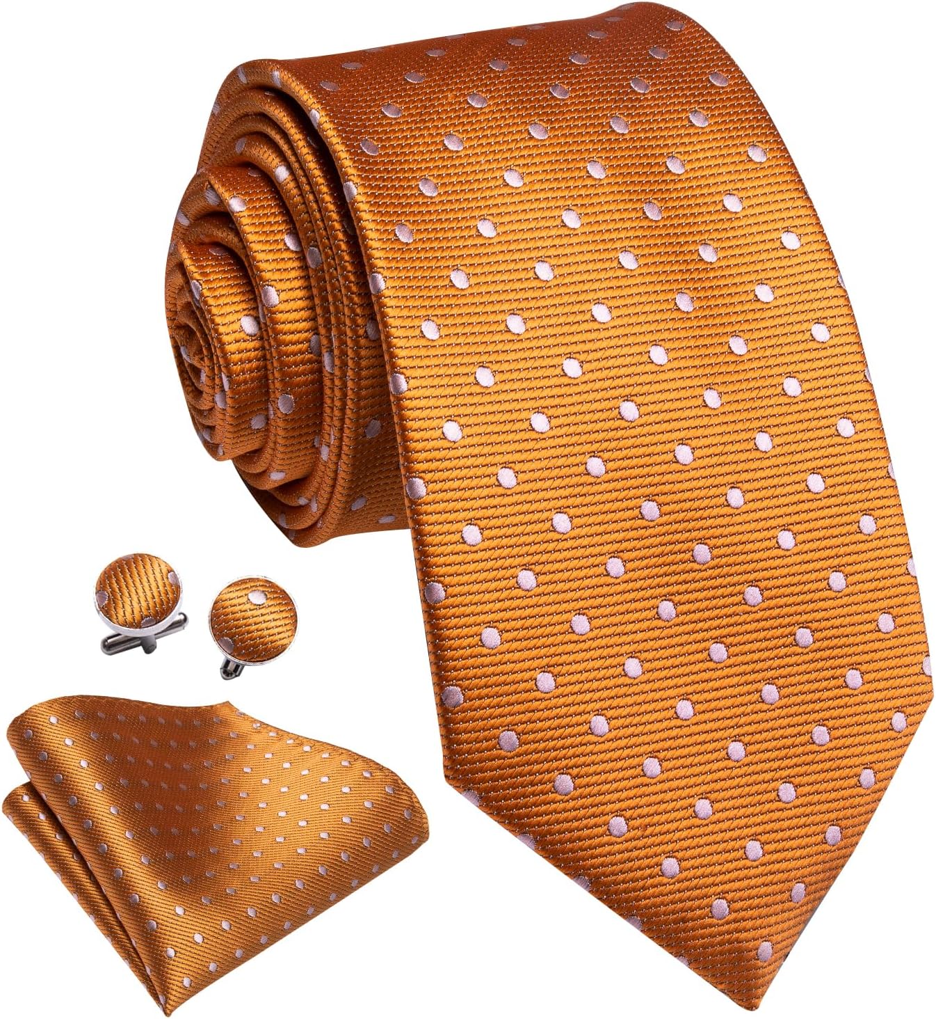 Dubulle Mens Paisley Striped Tie WOVEN Necktie for Men and Handkerchief Cufflinks Set Wedding Formal Business