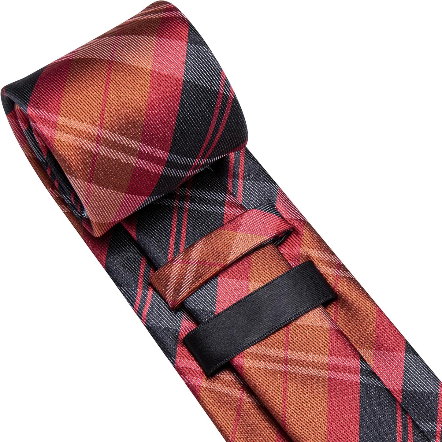 Dubulle Mens Paisley Striped Tie WOVEN Necktie for Men and Handkerchief Cufflinks Set Wedding Formal Business