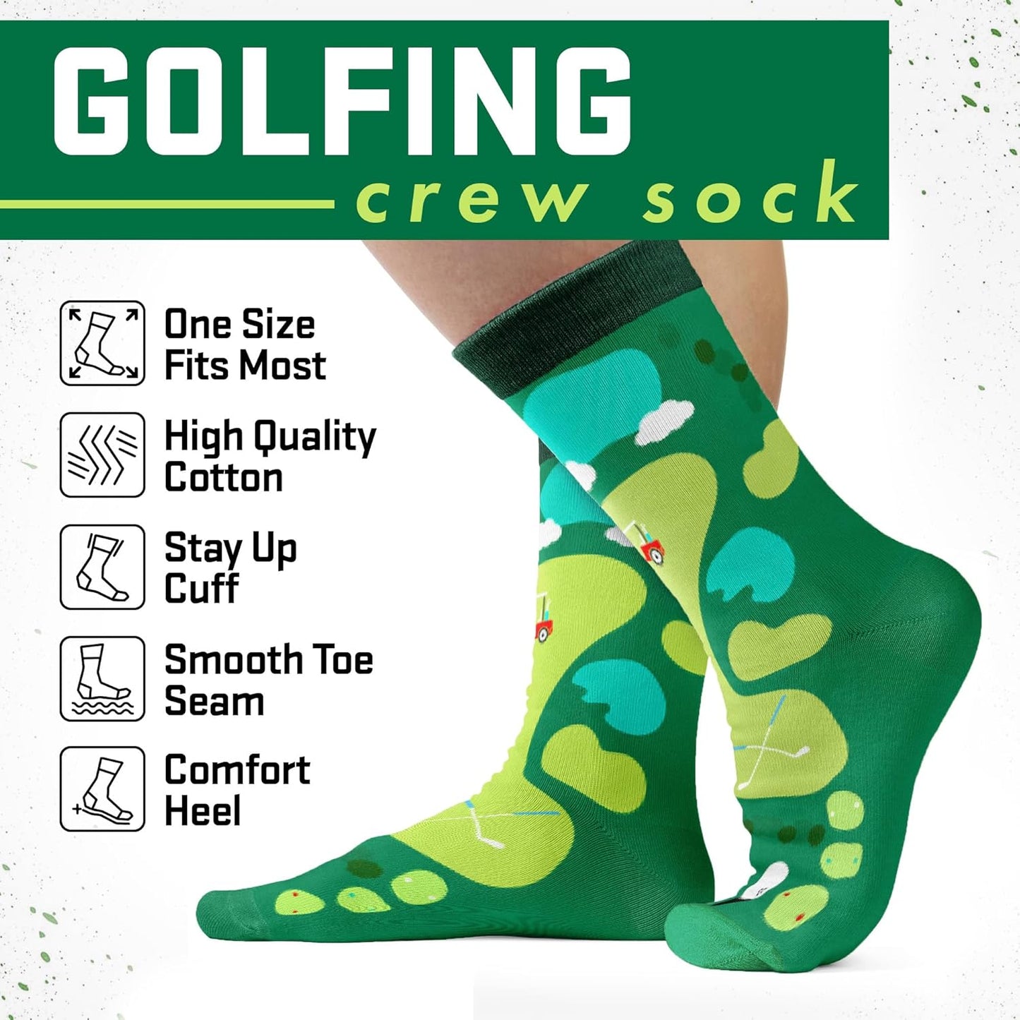 VICRAZY Golf Gifts for Men, Women - Golf Accessories, Golf Socks for Dad, Mom - Funny gift, Christmas Gifts, Stocking Stuffer