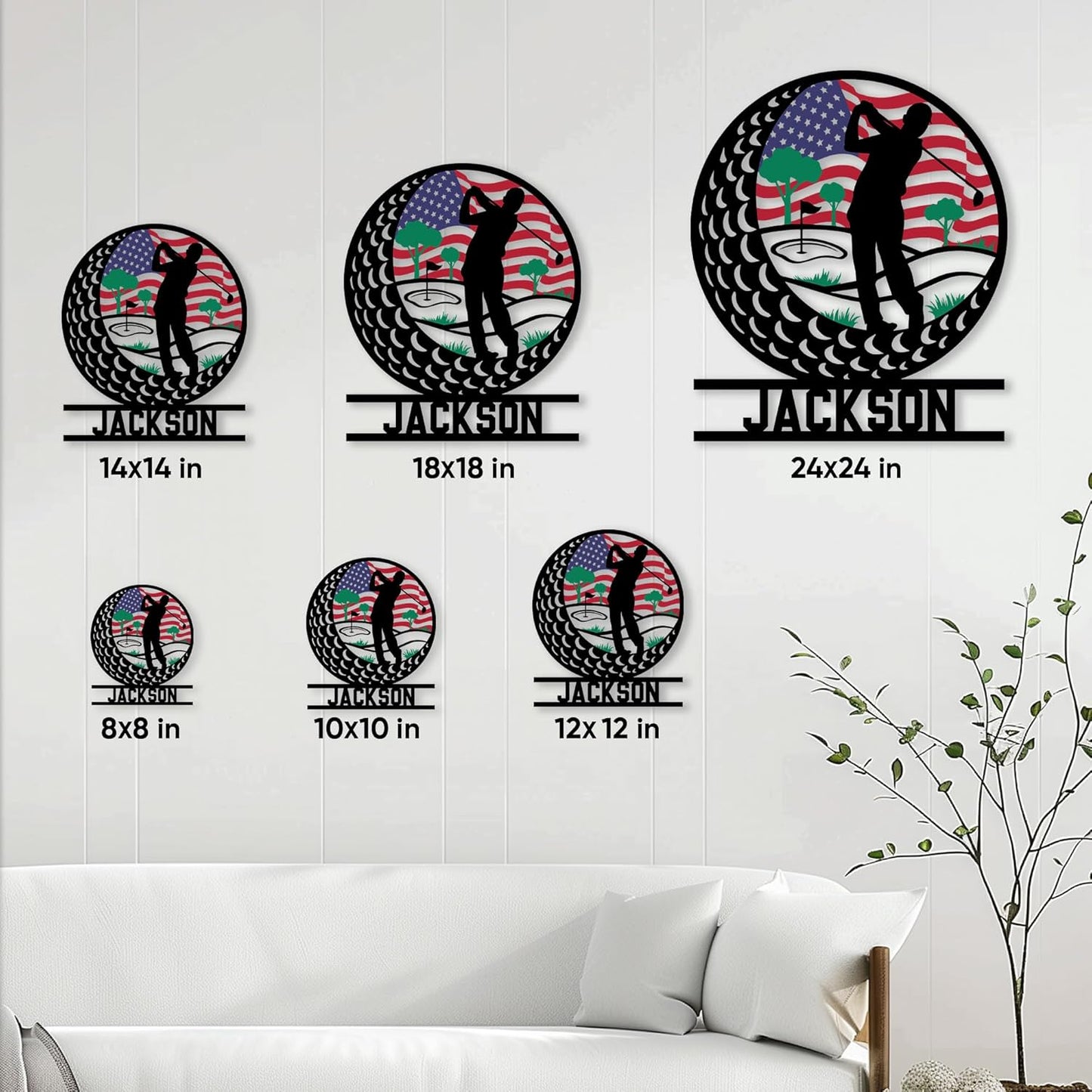 Custom Golf Metal Sign – Personalized Name Wall Decor for Yard, Porch, Garage, or Room – Perfect Gifts for Dad, Mom, Son, Daughter, or Coach on Birthday or Team Celebration