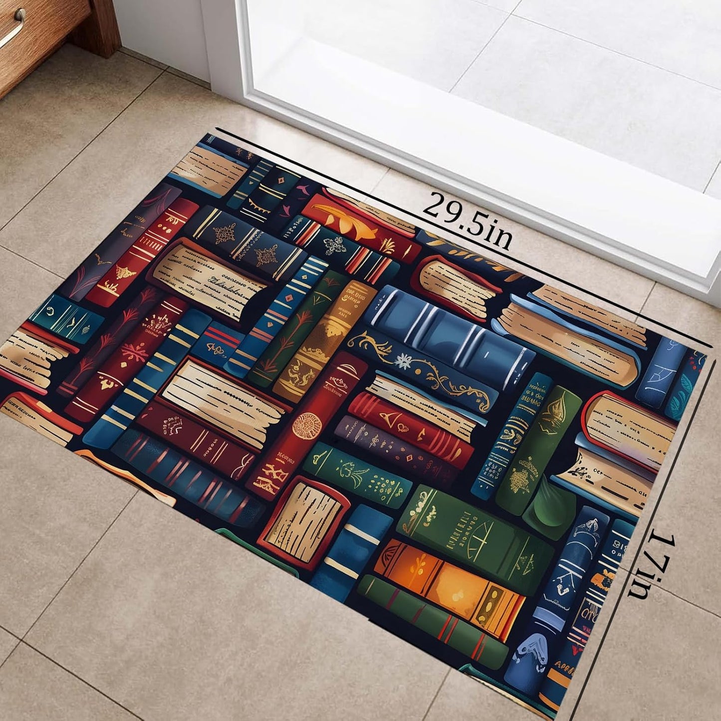 Vintage Book Indoor Door Mat,Front Door Mat Outside Entrance,17x29.5 in,Non-Woven Fabrics Non Slip Floor Doormat,Welcome Mats Entryway Rug Doormats for Kitchen Bedroom Living Room Decor Gifts