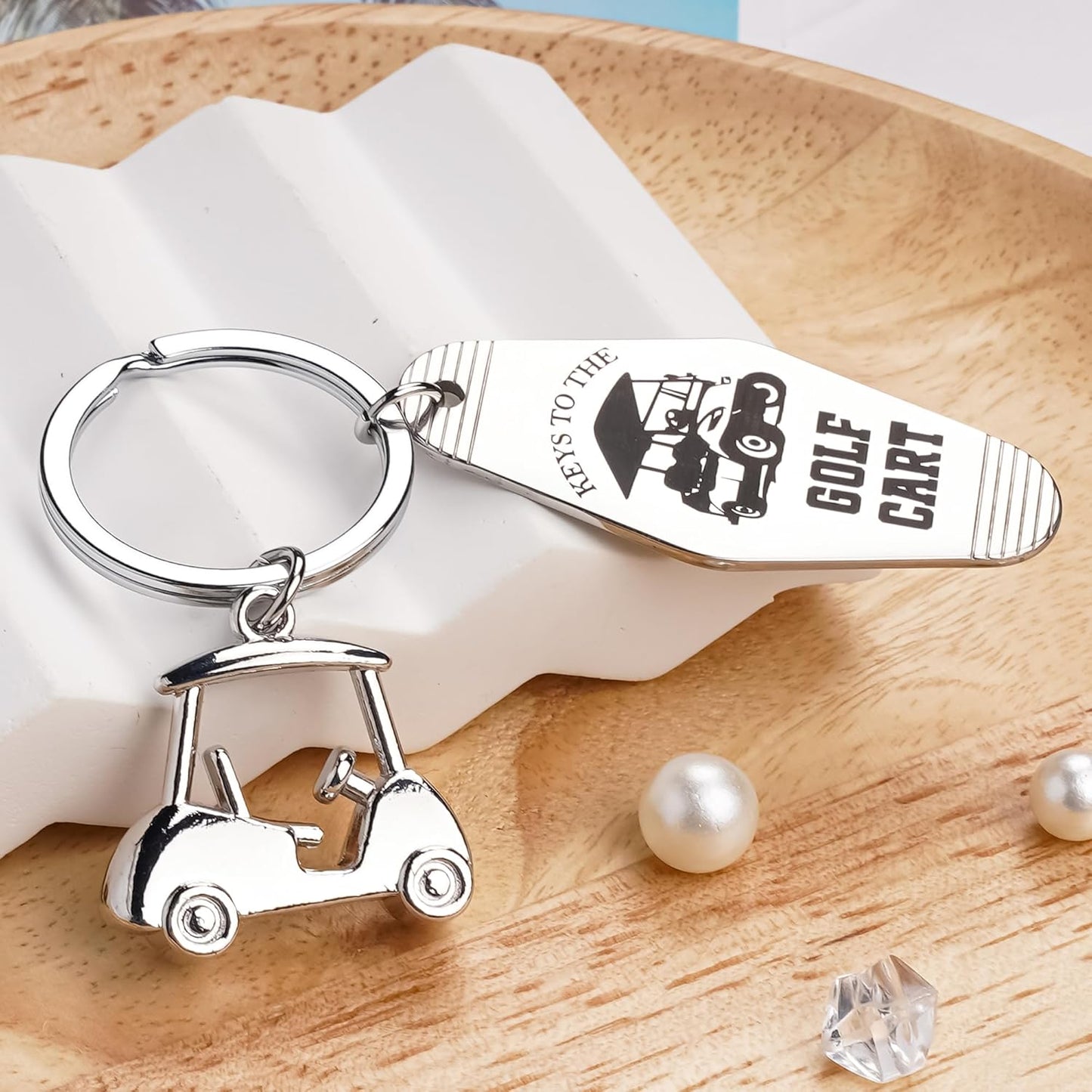 Golf Cart Keychain for Women Men - Keys To The Golf Cart Accessories Retro Metal Keychains for Golf Lovers Players