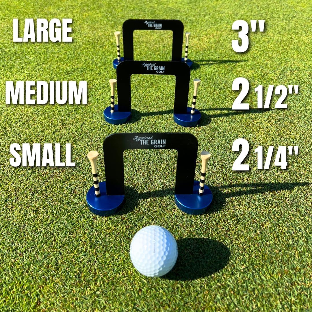 Golf Putting Gate 3 Pack with 6 Tees & Detachable Bases (Small, Medium, Large)