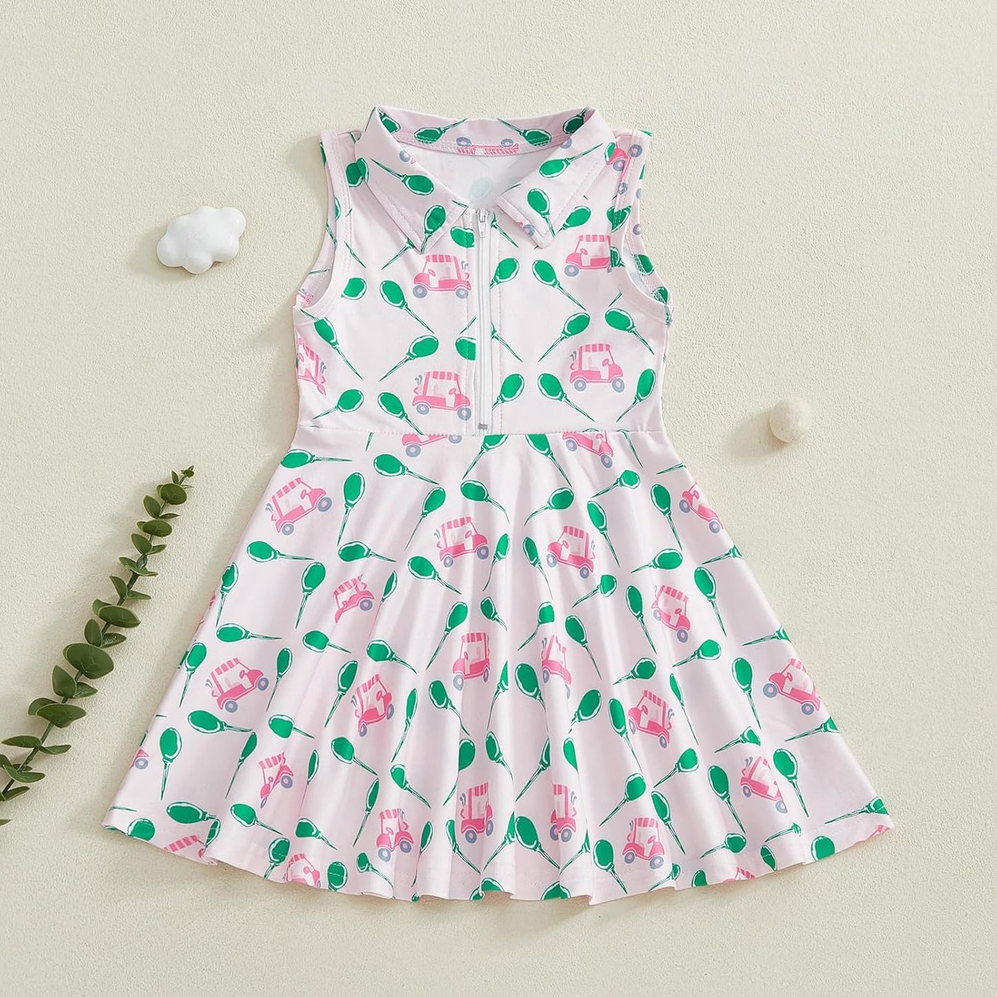 Little Girls Mardi Gras Outfit Toddler Sleeveless A Line Sun Dress Kids Zipper Party Dresses Spring Summer Clothes