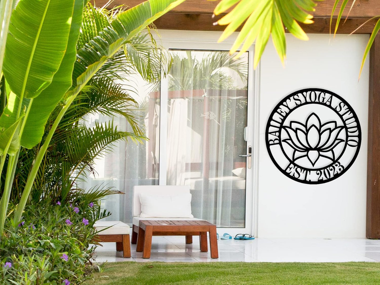 Personalized Lotus Flower sign, Custom Yoga Studio Decor, Personalized Lotus Wall Art