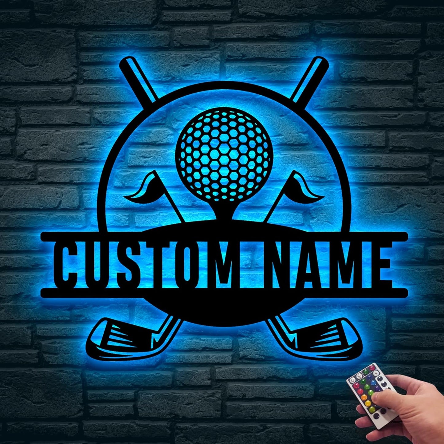 Custom Golfing Metal Wall Art LED Light, Personalized Golfer Name Sign Home Decor, Wall Hanging, Birthday Gift, Christmas Gift