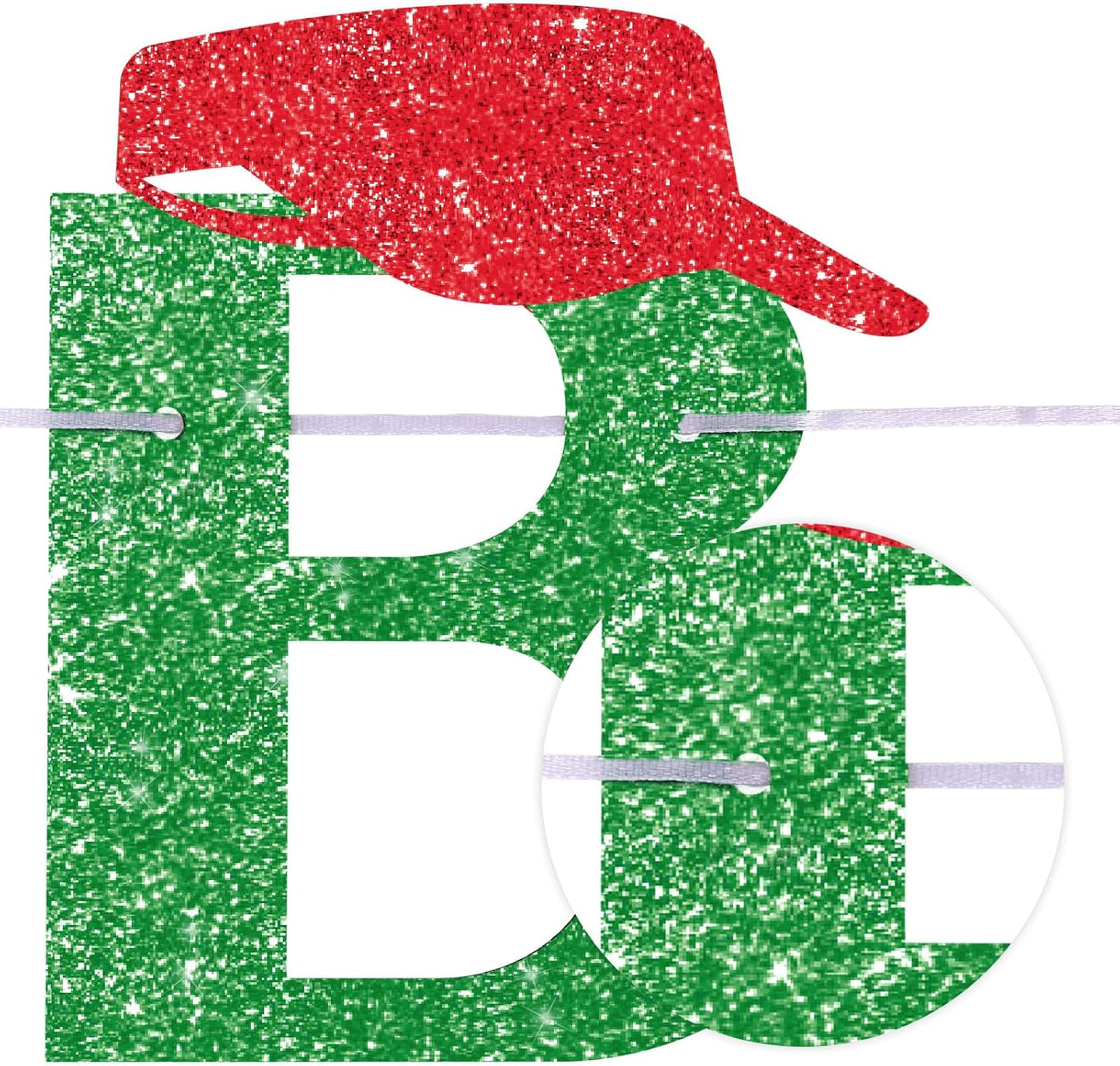 Golf Happy Birthday Banner, Pre-Strung Glitter Sports Theme Golf Party Decorations for Children Adults Birthday Retirement Party Celebration Supplies