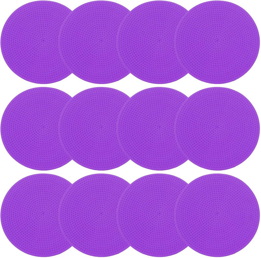 PATIKIL 9 Inch Poly Spot Markers, 12Pcs Non Slip Rubber Floor Dots with Storage Bag Flat Agility Cones for Sports Training Basketball Football
