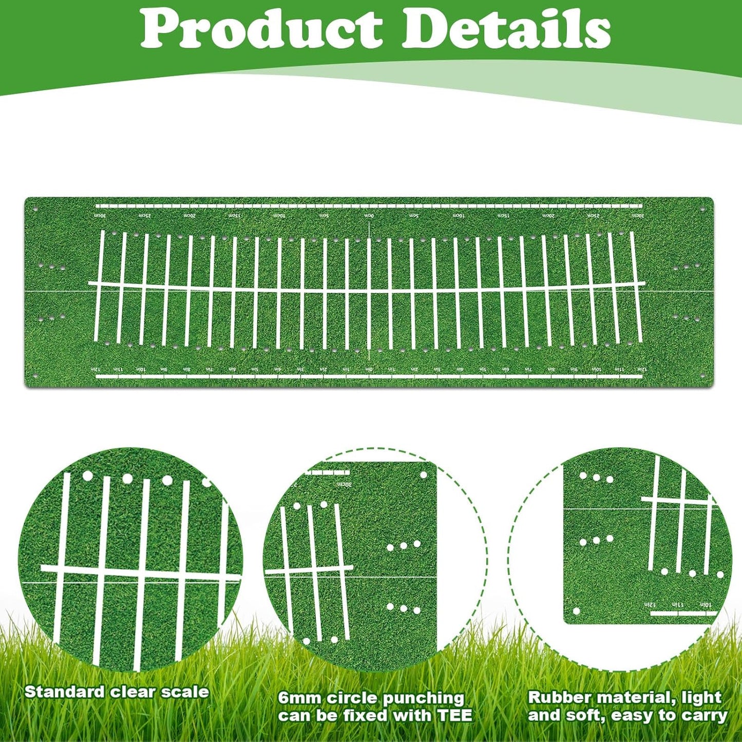 Golf Putting Mats Practice Indoor 30 x 8.27 Inch Golf Putting Practice Training Aid Alignment Track Green Mat Exercise Putter Training Supplies