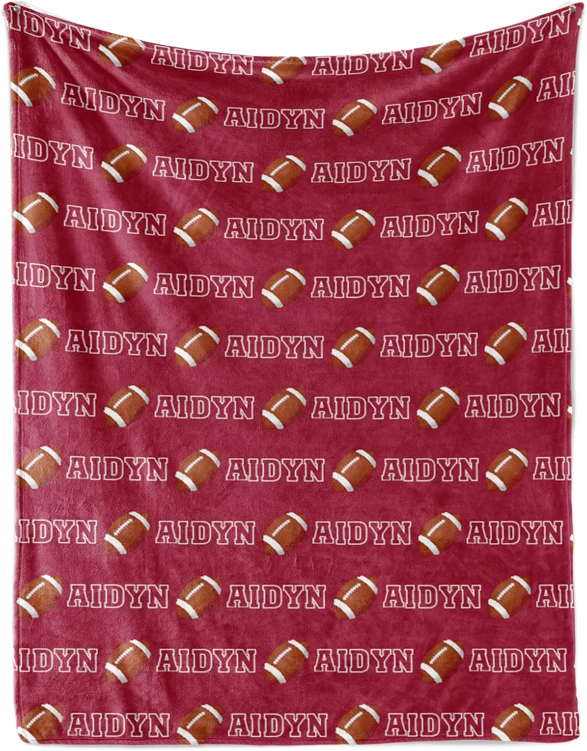 Custom Name Football Blanket - Personalized Names Soft Plush Flannel Throw Blankets for Baby Kids Teen Boys Girls Holidays Birthdays Gifts Color13