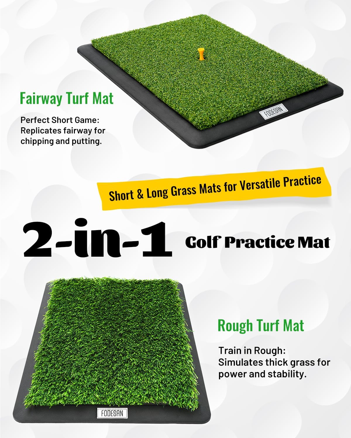 Golf Hitting Mat – Practice Mat with Swing Path Feedback & Impact Detection – Indoor/Outdoor Use – Golf Swing Trainer for Home Training – Gift for Golfers, Beginners & Pros