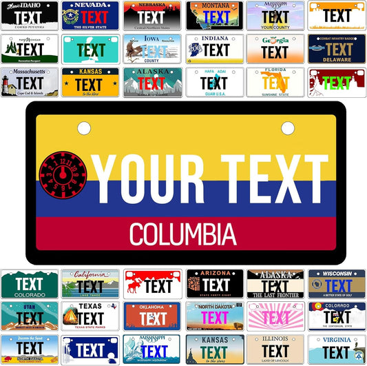 Custom Mini License Plate,Personalized Columbia Bike License Plate - Select from All 50 States,3 Sizes - Customized Customizable State Car Tag Plates for Kids Bike, Bicycle,Toy Car,4x2 Inch