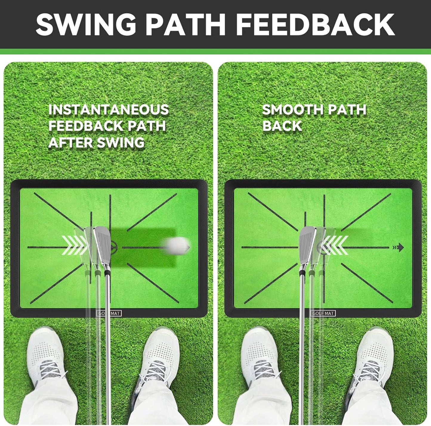 Golf Hitting Mat, Golf Practice Mat Outdoor Indoor for Training Chipping Show Swing Path, Golf Impact Turf Mat with Rubber Backing,Golf Accessories for Men,Gifts for Men/Dad/Husband