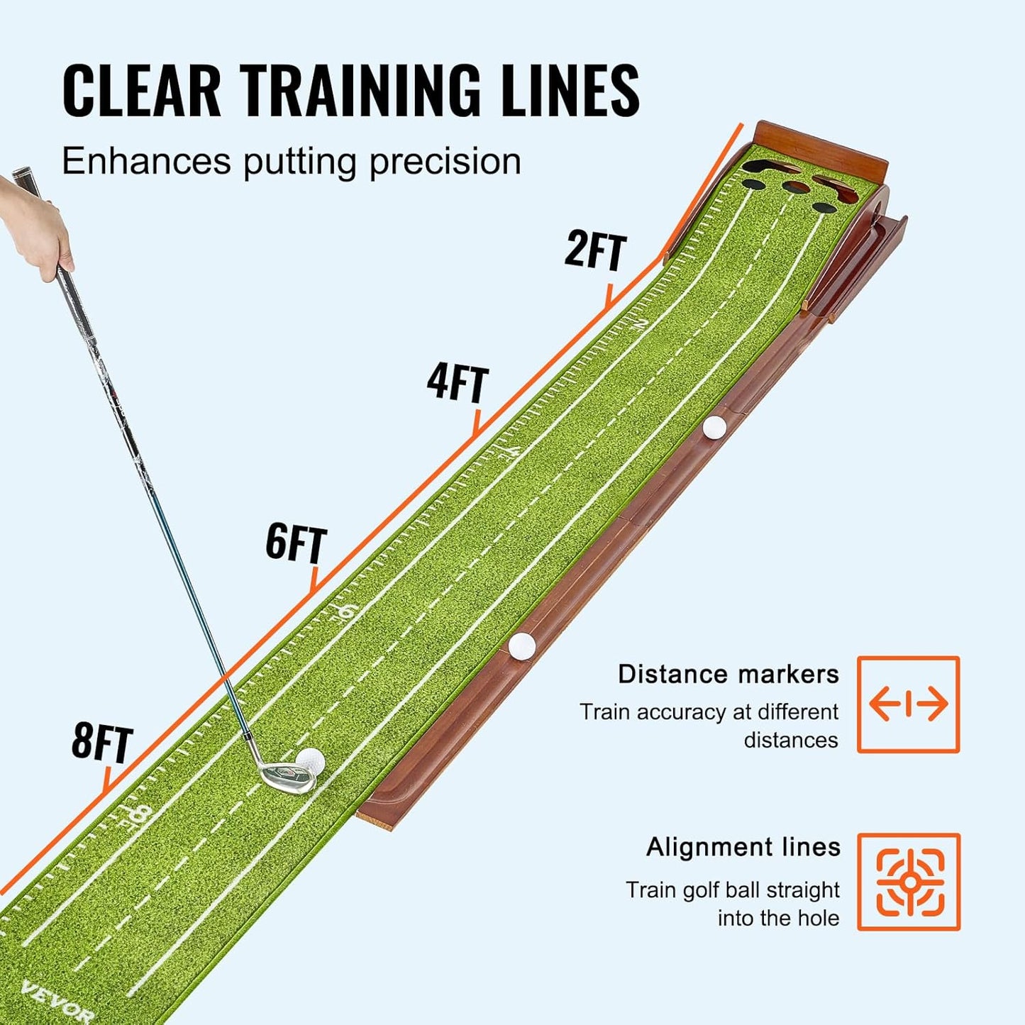 VEVOR Golf Putting Mat, Putting Green Indoor, Putting Matt for Indoors, Sports Spin n Putt Golf Game, Perfect Practice Putting Mat, Golf Putting Mats Practice Auto-Ball Return