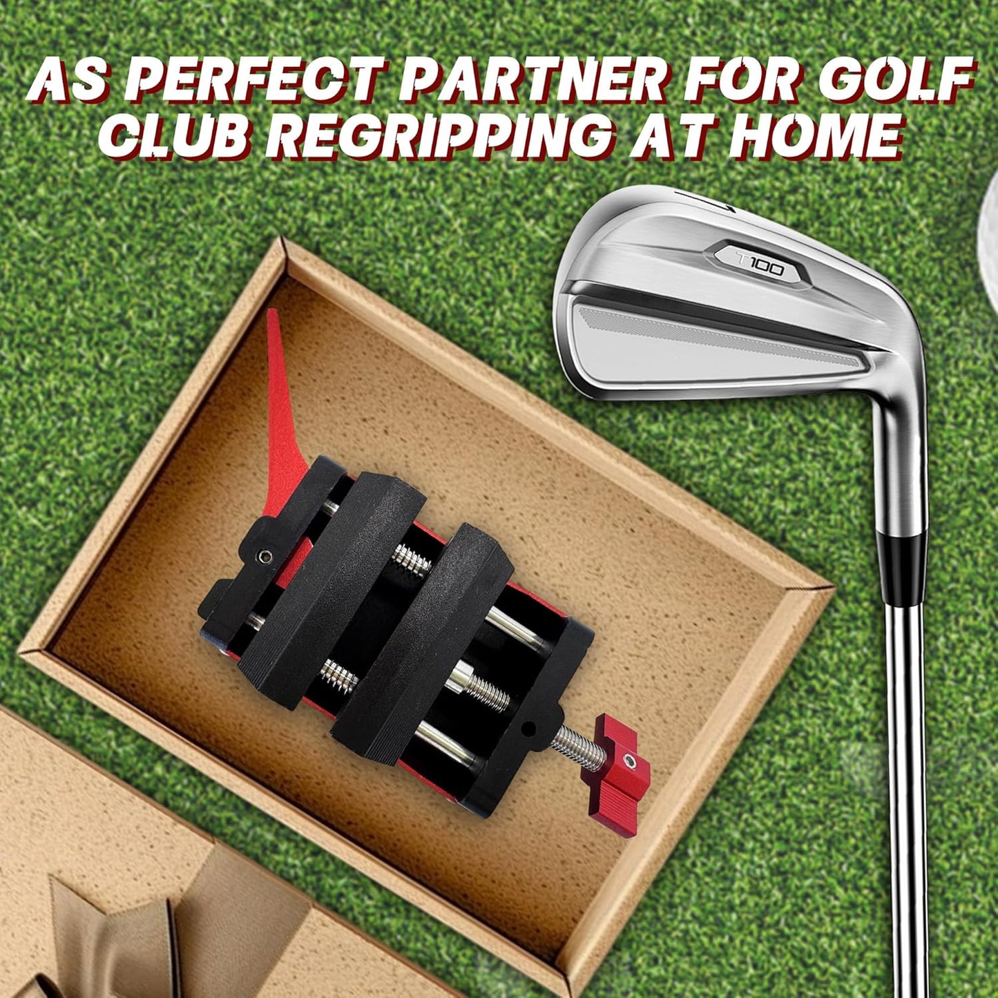 Professional Golf Club Regripping Vise - Golf Grip Removal Tool with Heavy-Duty Aluminum, Quick Release Shaft Vice Clamp,Non-Slip Rubber Jaws,Portable Golf Table Vise