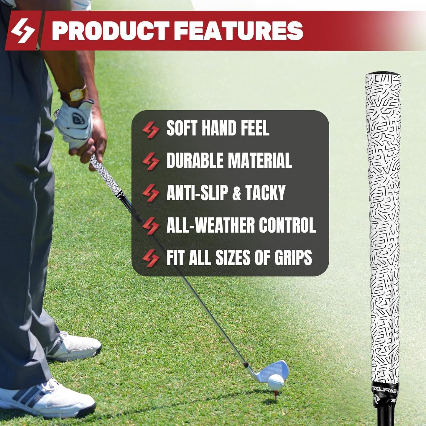 SAPLIZE Golf Grip Wrapping Tapes, 3 Or 15 Pack Tacky PU Overgrip Tapes, New Regripping Solution for Golf Club Grips