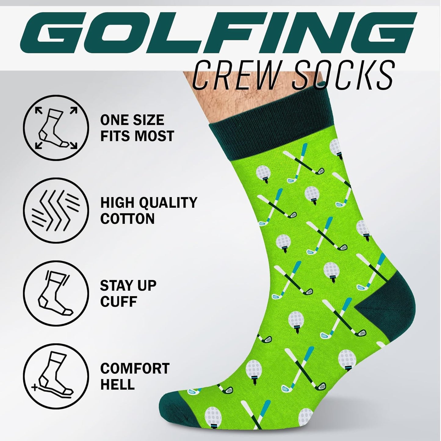 VICRAZY Golf Gifts for Men, Women - Golf Accessories, Golf Socks for Dad, Mom - Funny gift, Christmas Gifts, Stocking Stuffer
