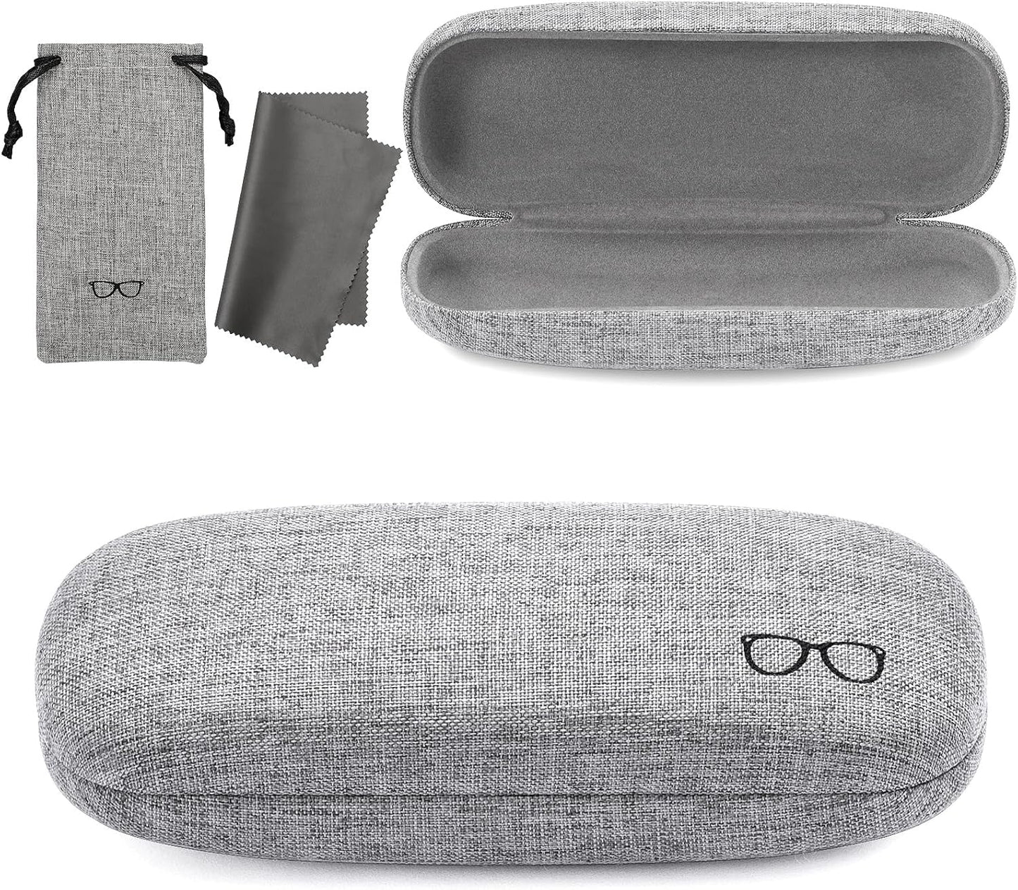 Vemiss Hard Shell Eyeglasses Cases, Linen Fabrics Protector Sunglasses Case, Large Glasses Case