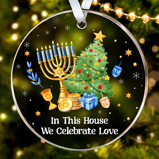 HEXMOZ Hanukkah Gifts - Hanukkah Ornaments for Tree, Jewish Ornaments, Chanukkah Christmas Ornament - Jewish for Women, Men, Adults - Acrylic 2025 Ornament Decoration for Home