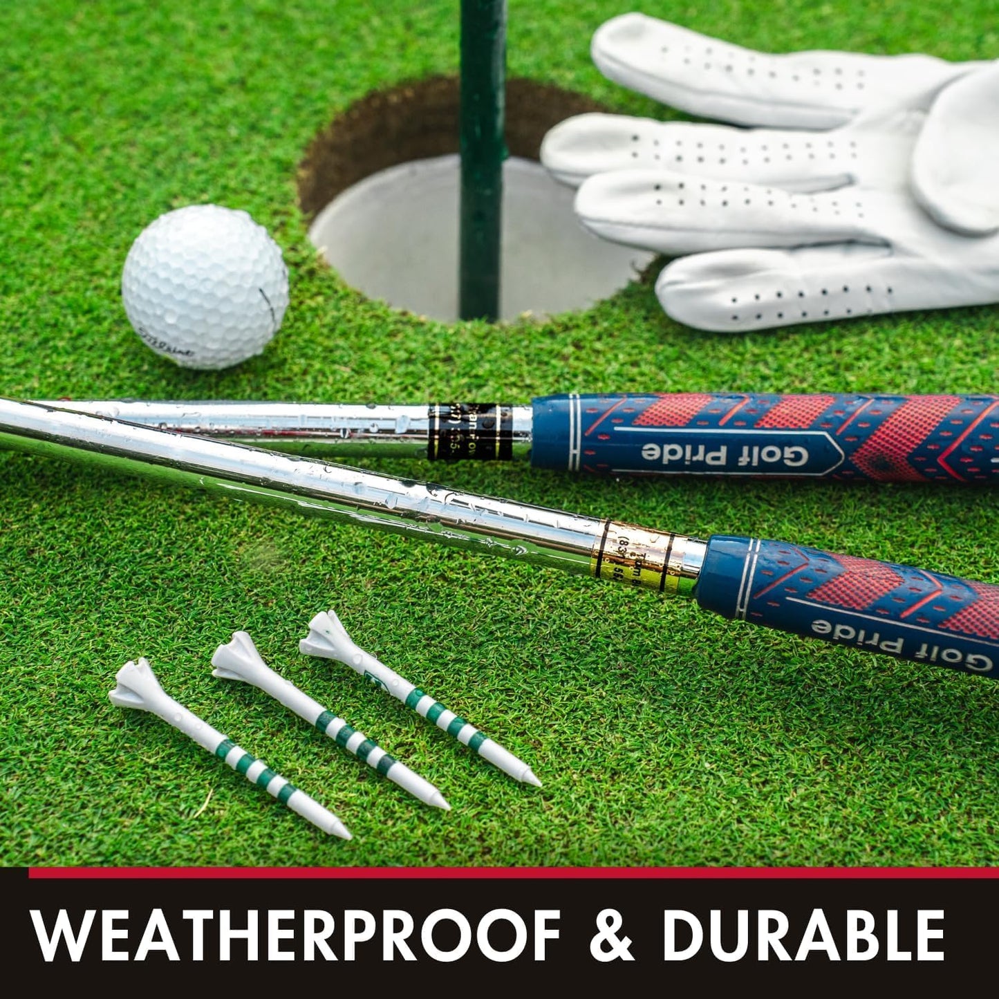 PIN HIGH: 40 Personalized Golf Club ID Labels | Weatherproof, Fade Resistant, Laminated Thermal Transfer Labels, Made in The USA, (Free Customization & Shipping), Black